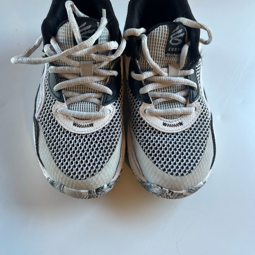 Under Armour Kids Black and White Mesh Sneakers